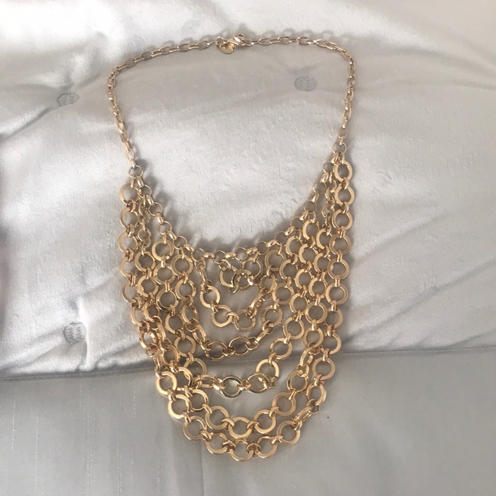 Gold Link bib necklace from Express